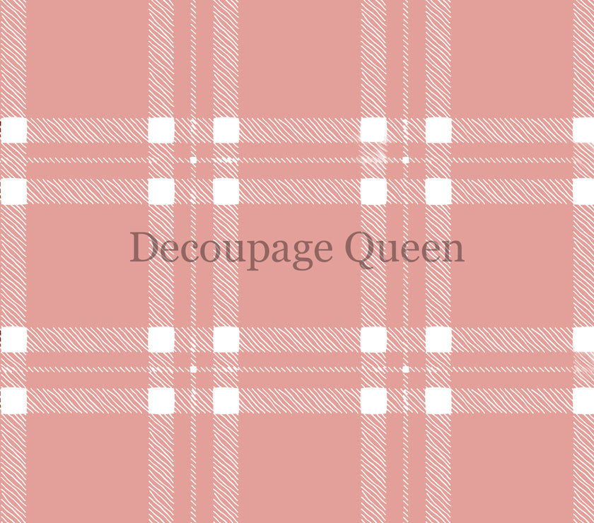 Decoupage Queen Pink Plaid Rice Paper