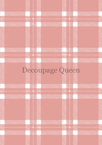 Decoupage Queen Pink Plaid Rice Paper
