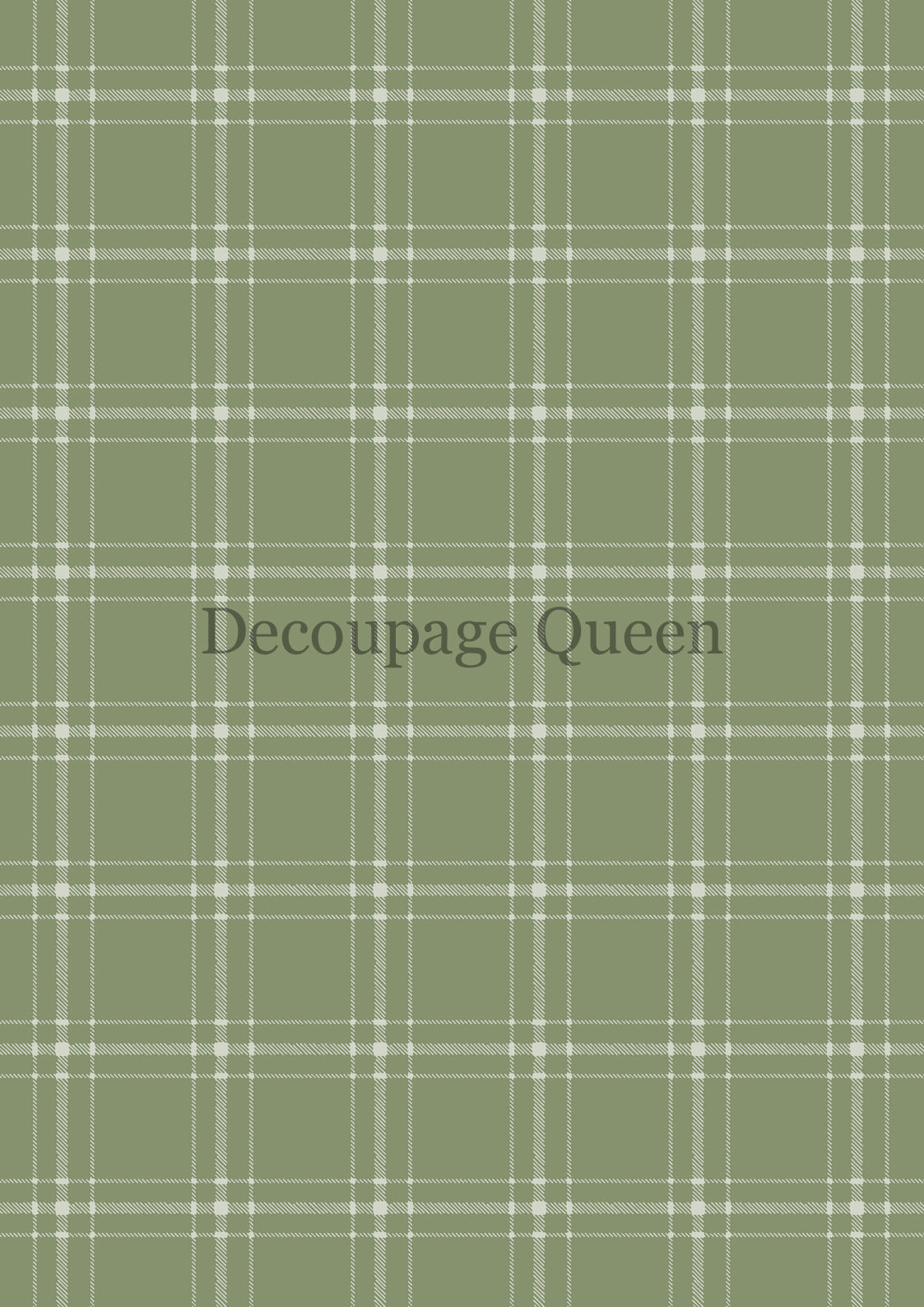 Decoupage Queen Green Plaid Rice Paper