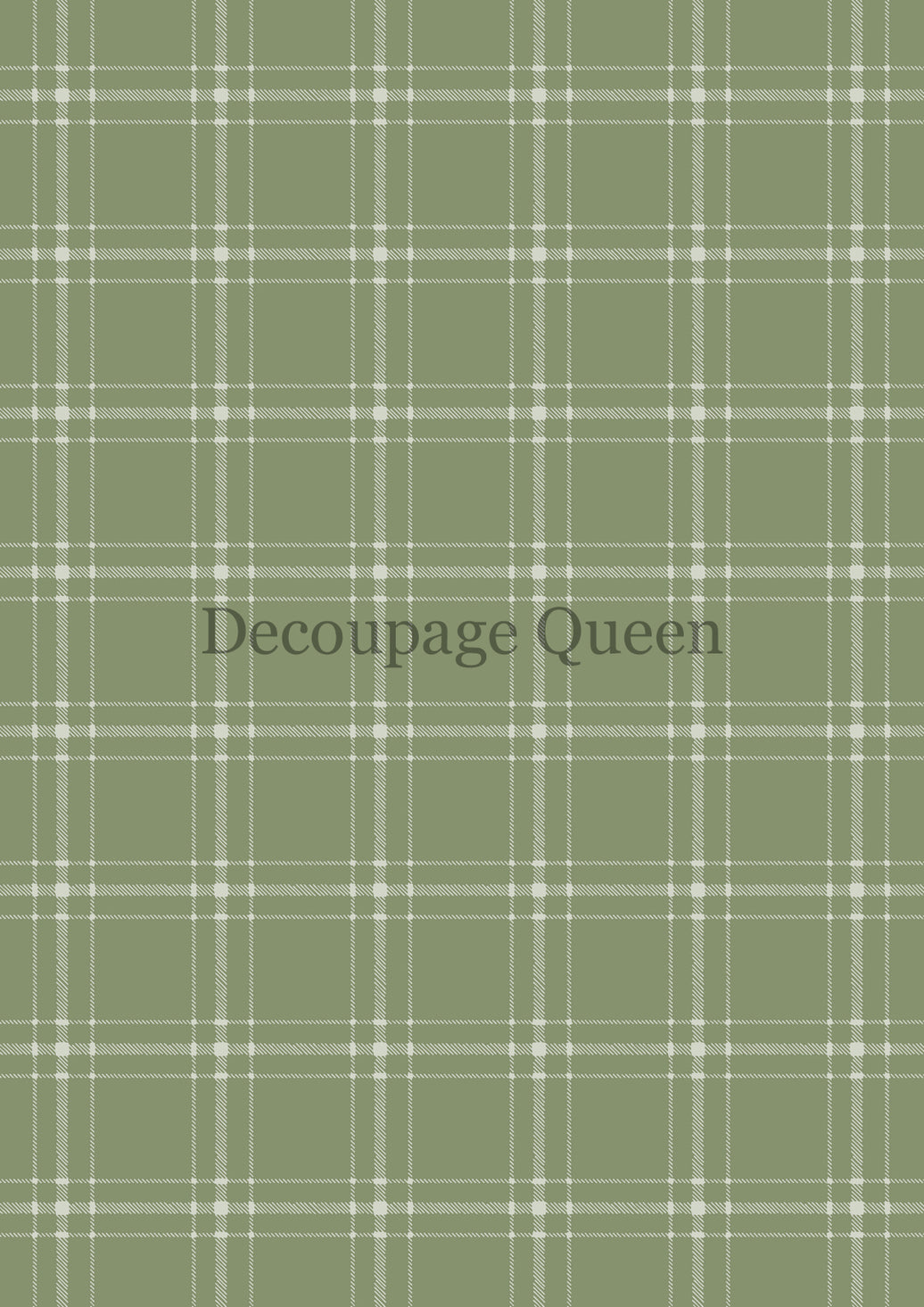 Decoupage Queen Green Plaid Rice Paper