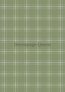 Decoupage Queen Green Plaid Rice Paper
