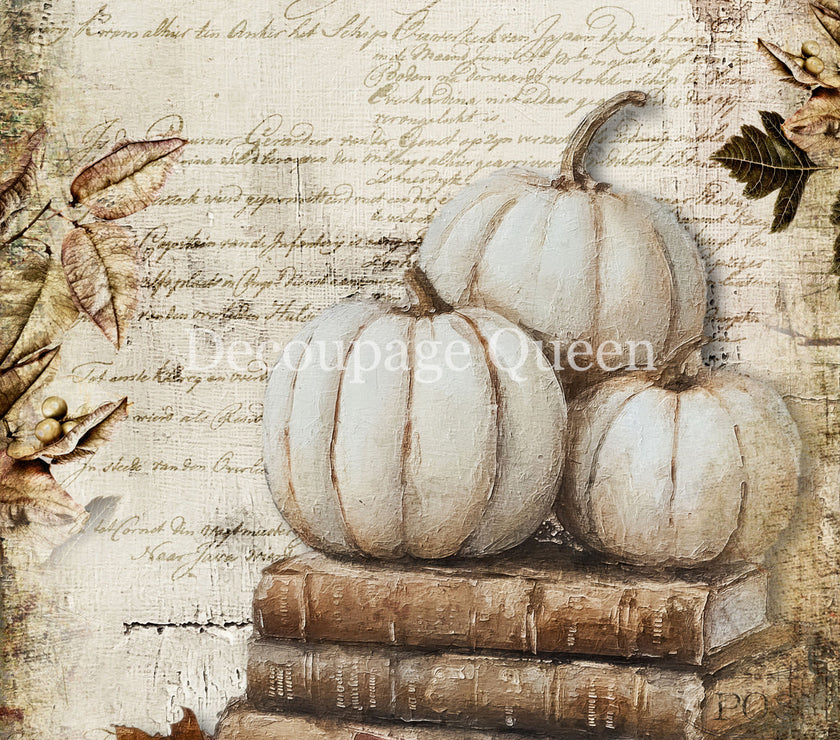 Decoupage Queen Cottage Pumpkin 2 Rice Paper