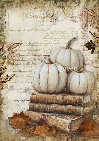 Decoupage Queen Cottage Pumpkin 2 Rice Paper