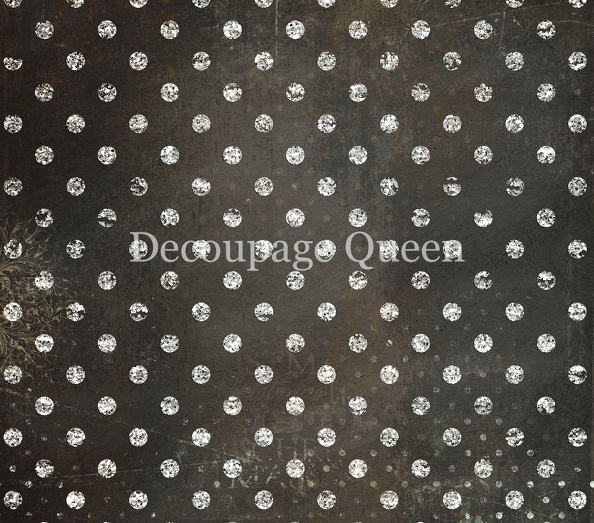 Decoupage Queen  Black and White Dots  Rice Paper