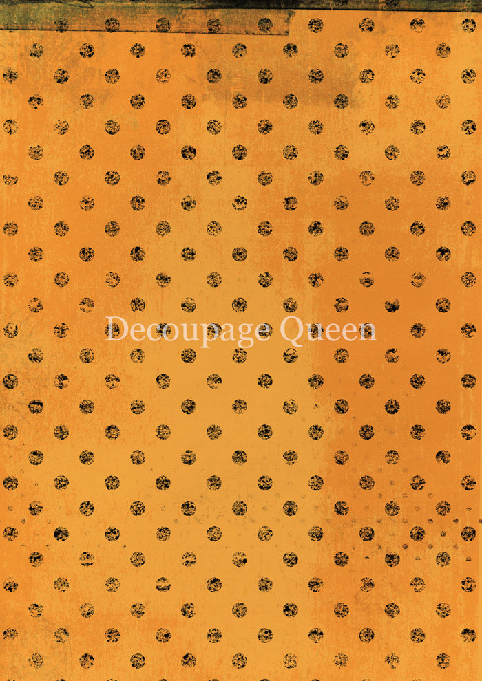 Decoupage Queen  Orange Dots  Rice Paper