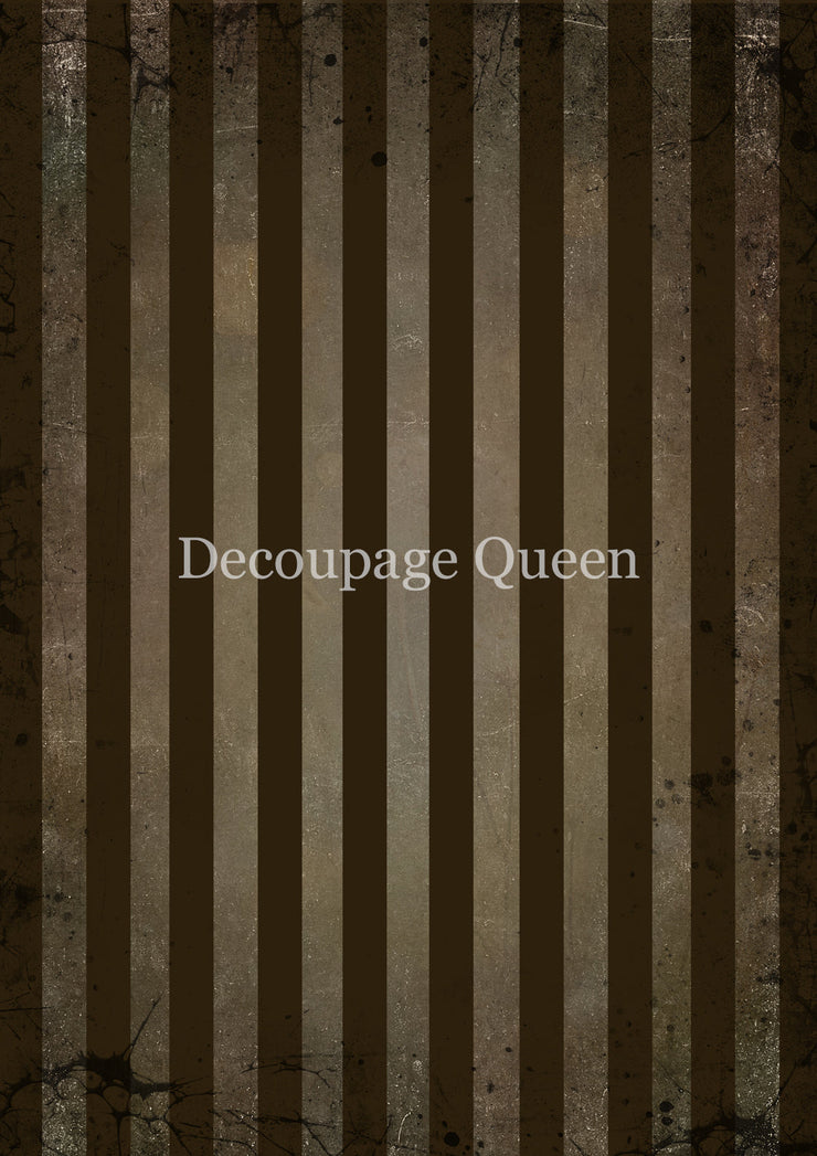 Decoupage Queen  Brown Stripes Rice Paper