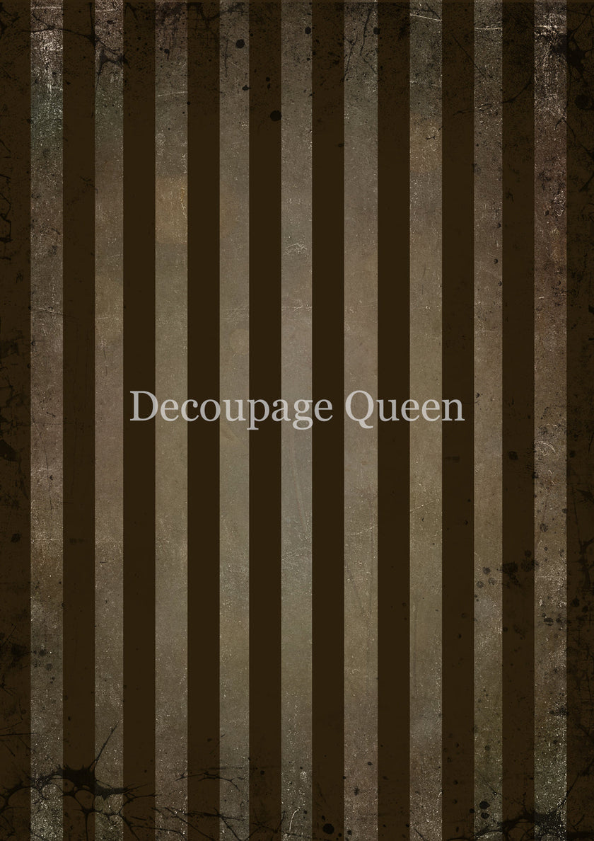 Decoupage Queen  Brown Stripes Rice Paper