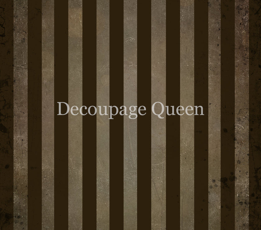 Decoupage Queen  Brown Stripes Rice Paper