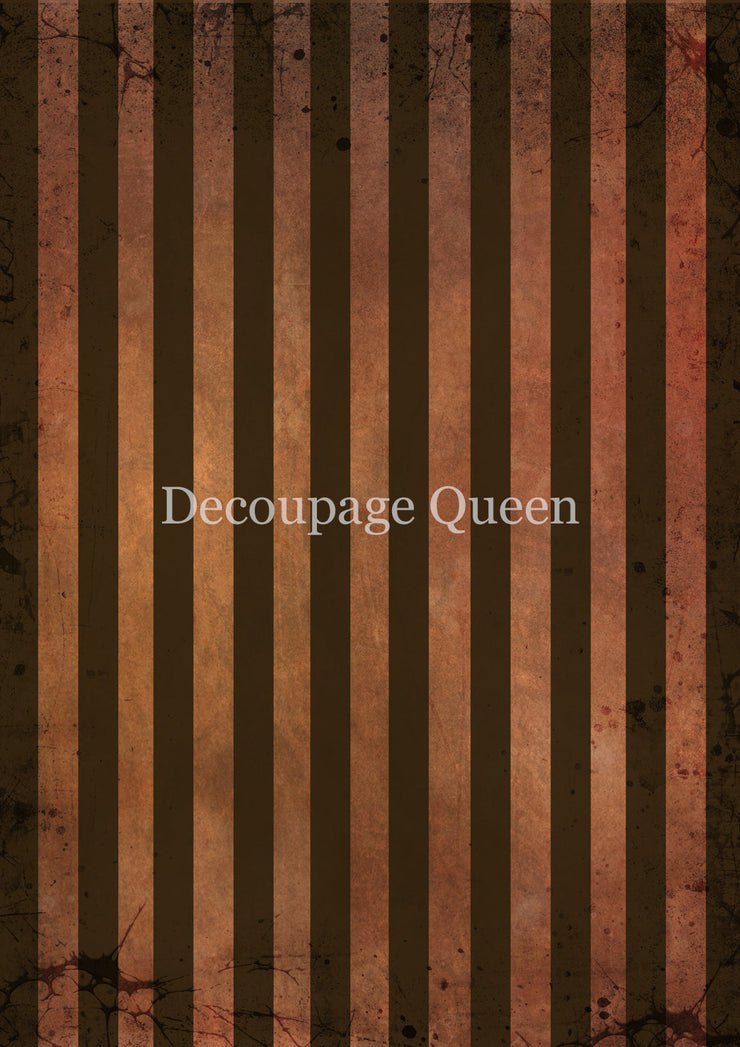 Decoupage Queen Orange and Brown Stripes Rice Paper