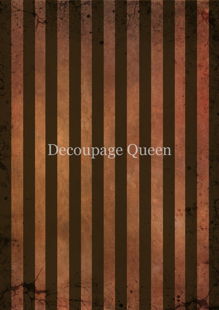 Decoupage Queen Orange and Brown Stripes Rice Paper