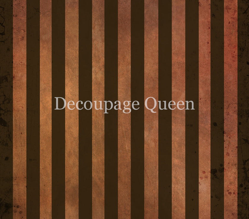Decoupage Queen Orange and Brown Stripes Rice Paper