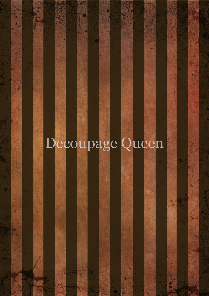 Decoupage Queen Orange and Brown Stripes Rice Paper