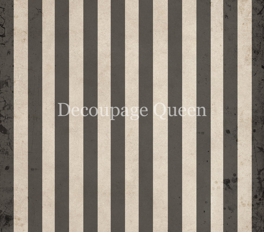 Decoupage Queen Grey and Tan Stripes  Rice Paper