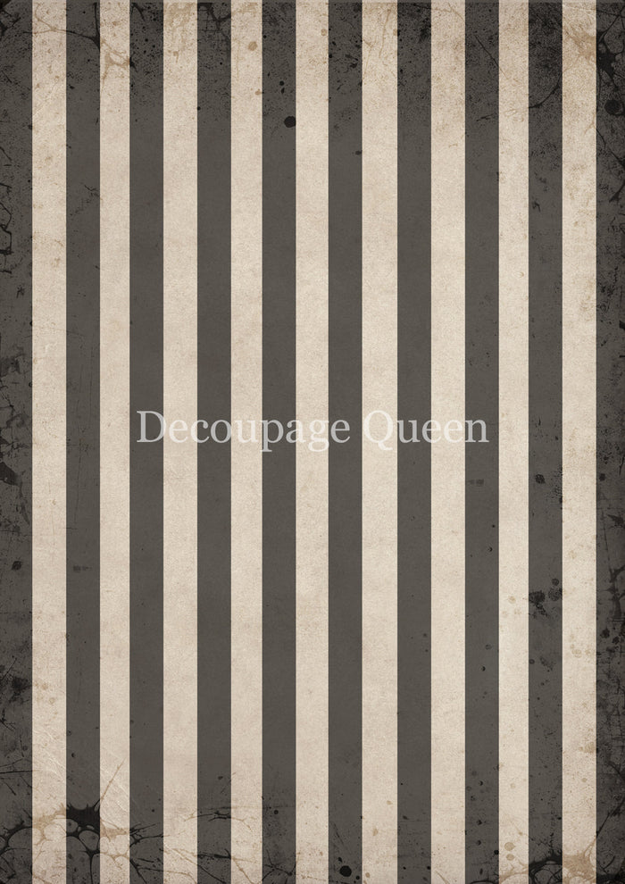Decoupage Queen Grey and Tan Stripes  Rice Paper
