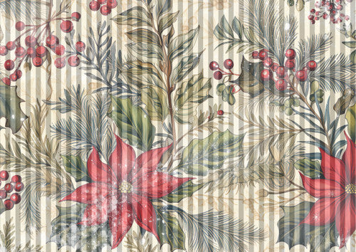 Christmas Stripes Rice Paper - Decoupage Queen
