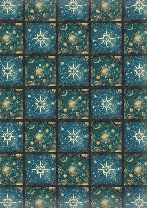 Celestial Tile Pattern Rice Paper - Iveta Ziedina