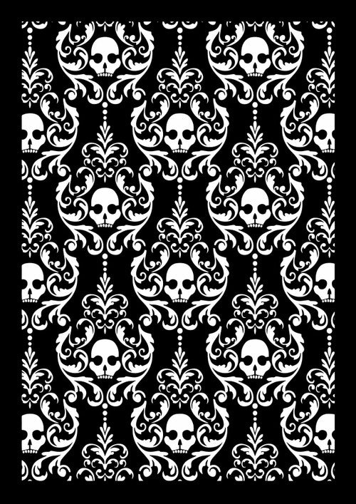 Decoupage Queen Elegant Skulls Stencil