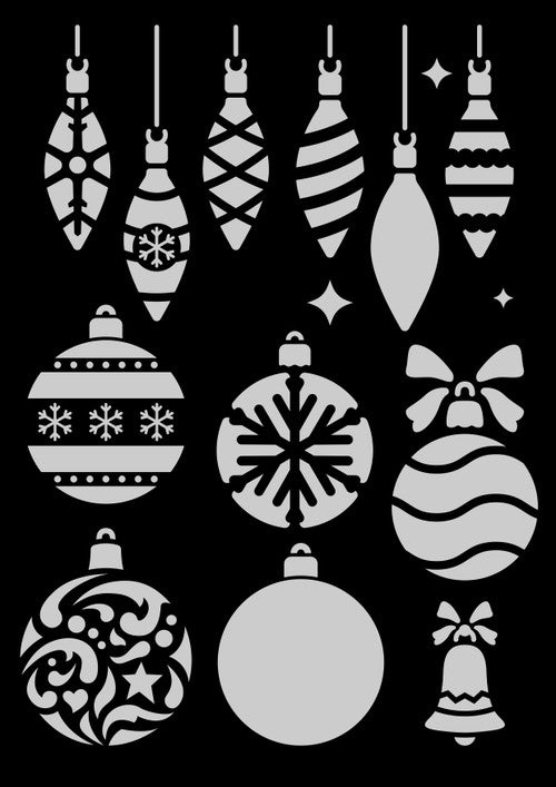 Decoupage Queen Stencil - Christmas Ornaments