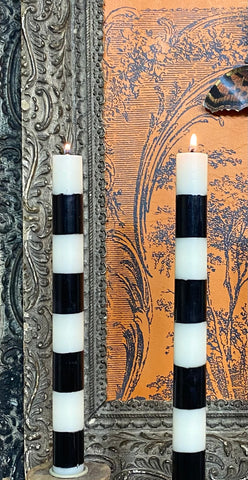 10"H Unscented Taper Candles w/ Stripes