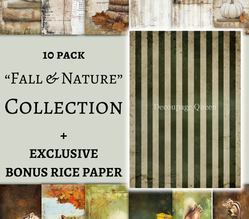 Decoupage Queen Fall and Nature 10 Pack (W/ Bonus Paper)