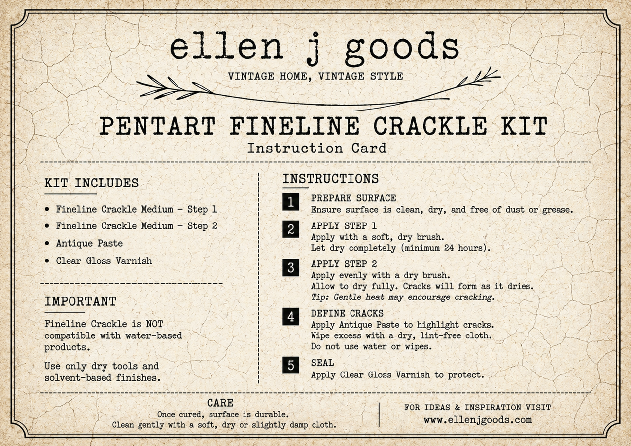 Pentart Fineline Crackle Complete Starter Kit