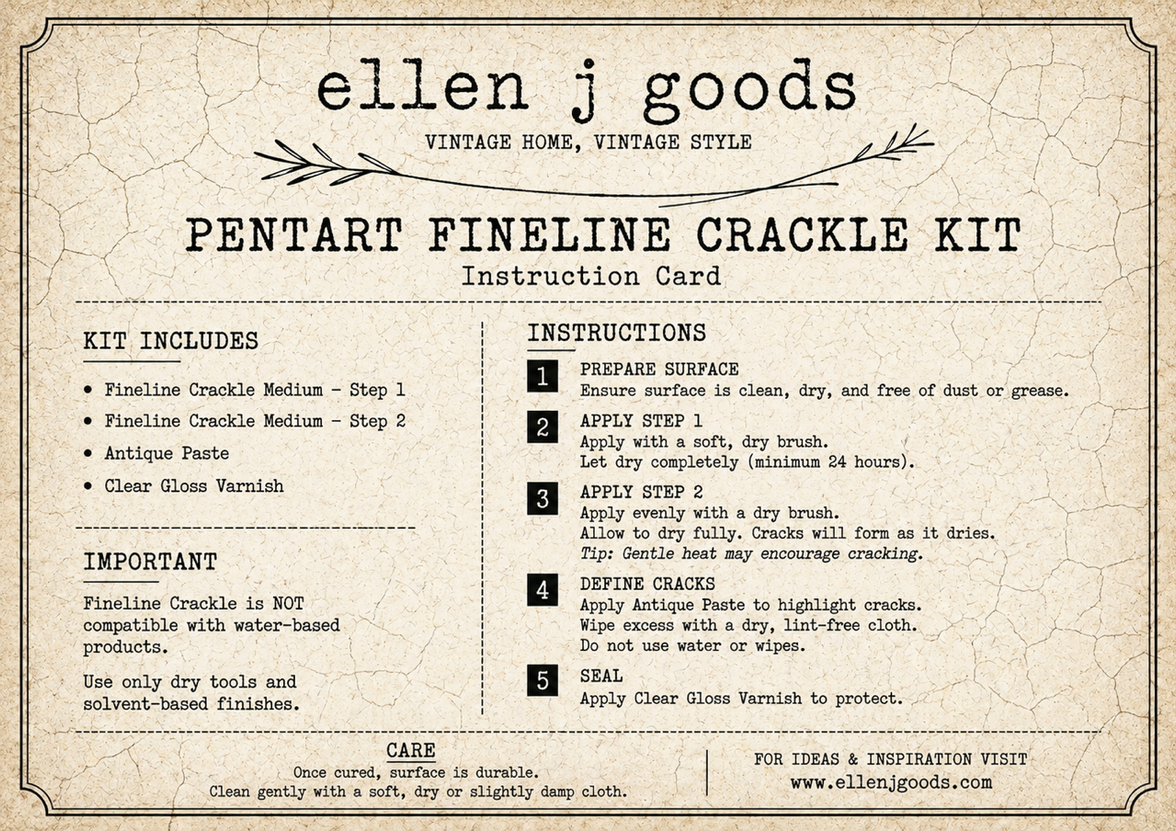 Pentart Fineline Crackle Complete Starter Kit