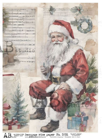 Christmas Santa Journal Page ABRP 5731