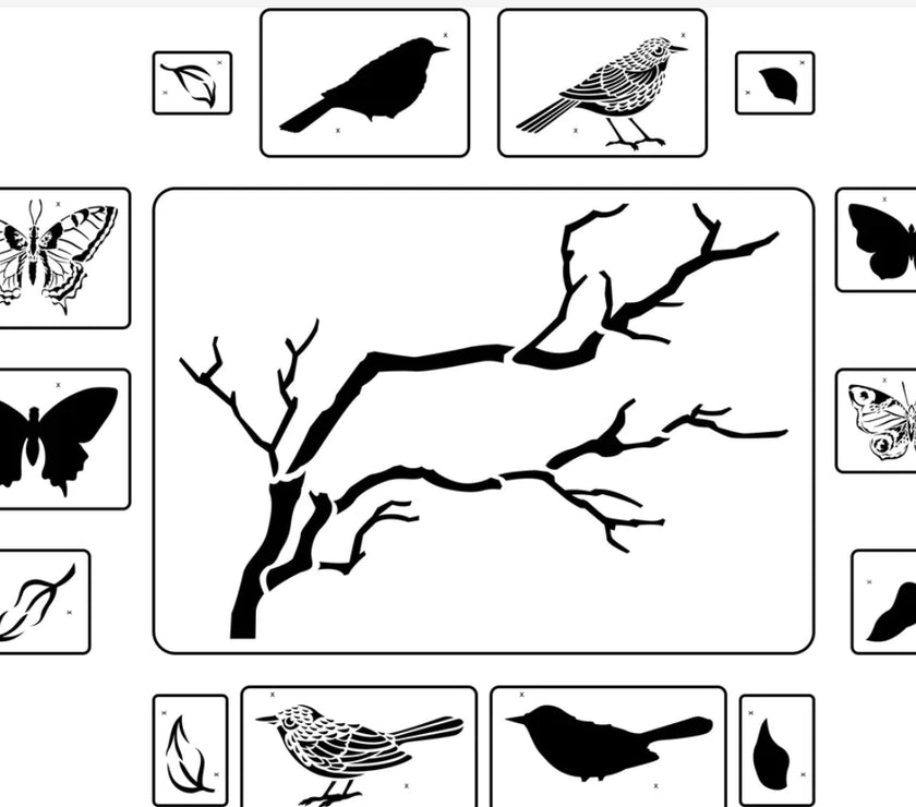 Flutter & Feather | JRV Stencil Designed by Debi from Debi's Design Diary