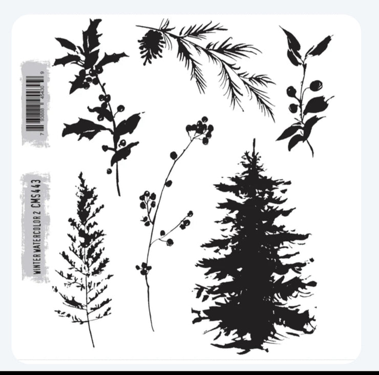 Tim Holtz Stamp Winter Watercolor 2