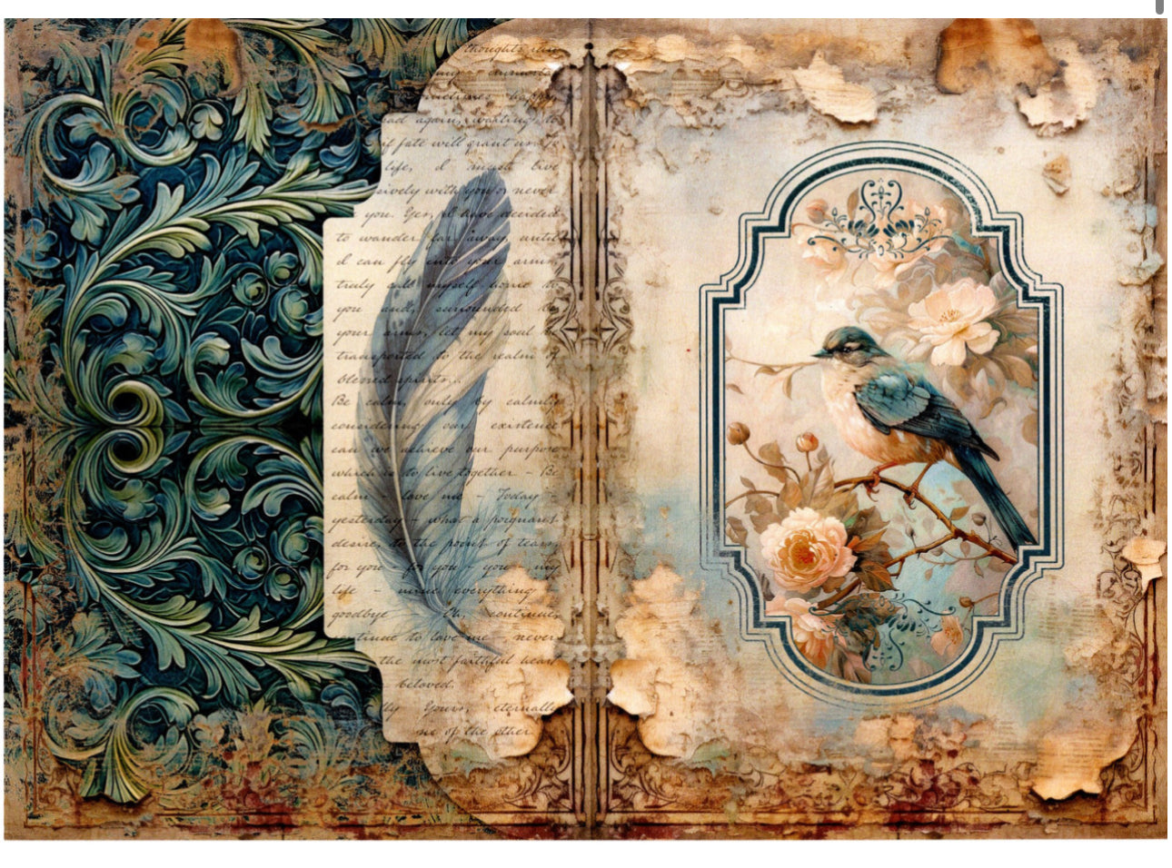 Vintage Birds Junk Journal Kit