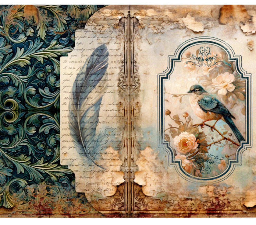 Vintage Birds Junk Journal Kit