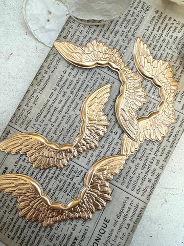 4 Gold Embossed Die cut wings