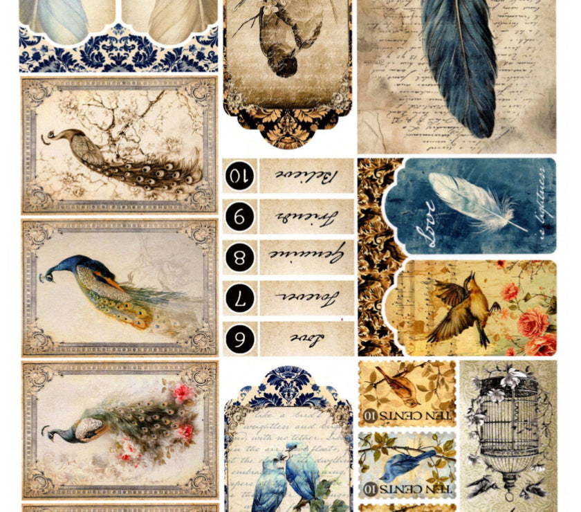Vintage Birds Junk Journal Kit