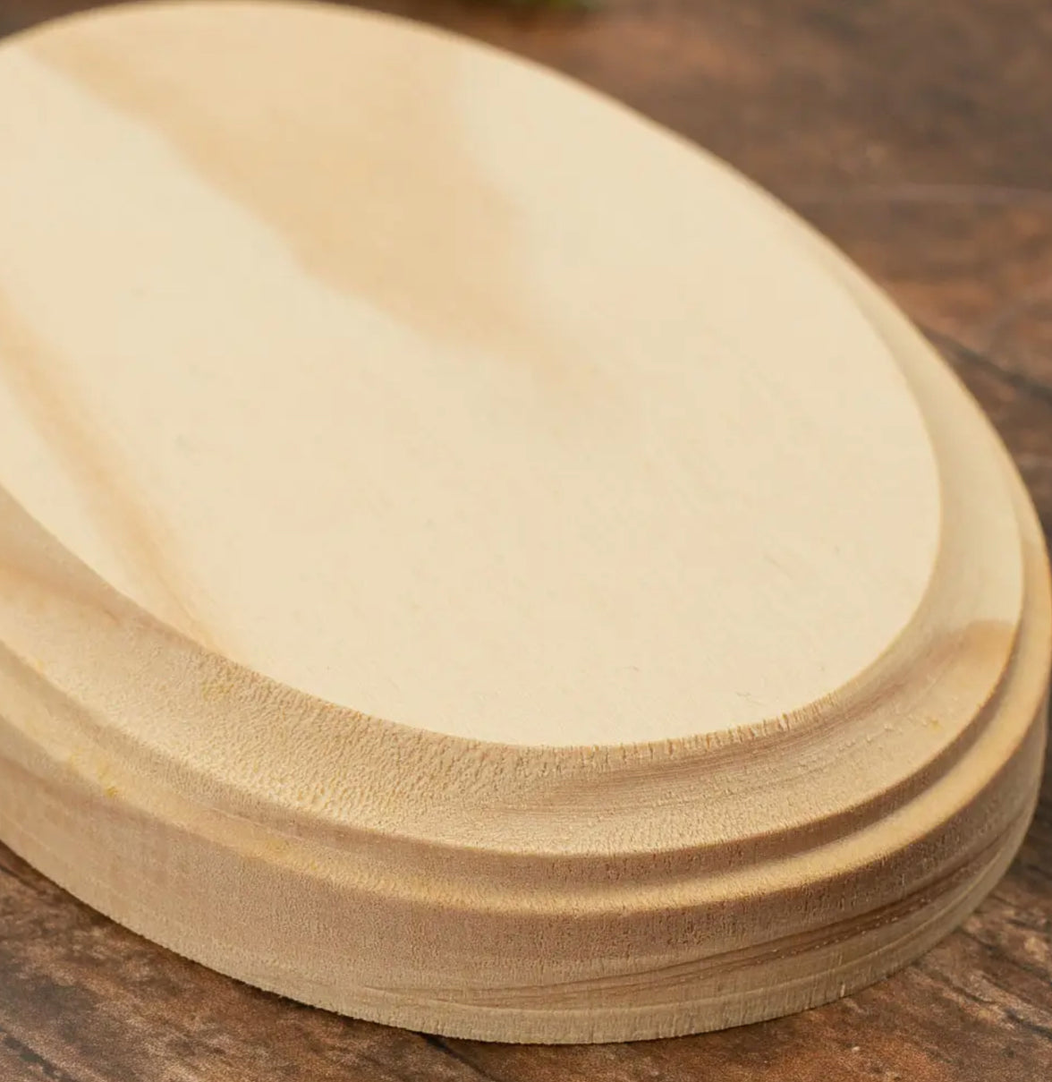 5-1/4" Unfinished Wood Oval Plaque