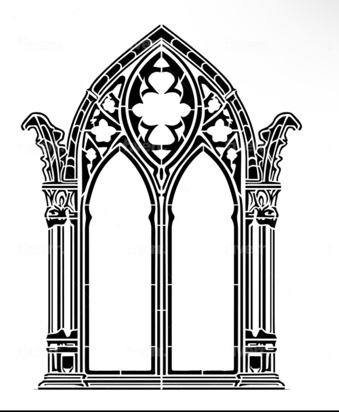 Roycycled Gothic Window Stencil