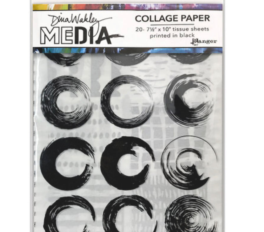Dina Wakley Media Collage Tissue Paper ELEMENTS 7.5"X10" 20/Pkg