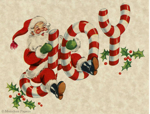 JOY Santa Riding Candy Cane - C274