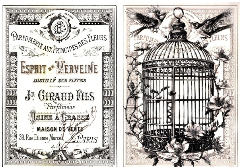 Vintage Birds Rice Paper Kit