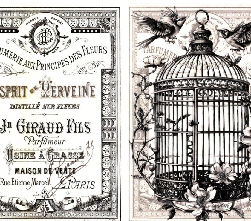 Vintage Birds Rice Paper Kit