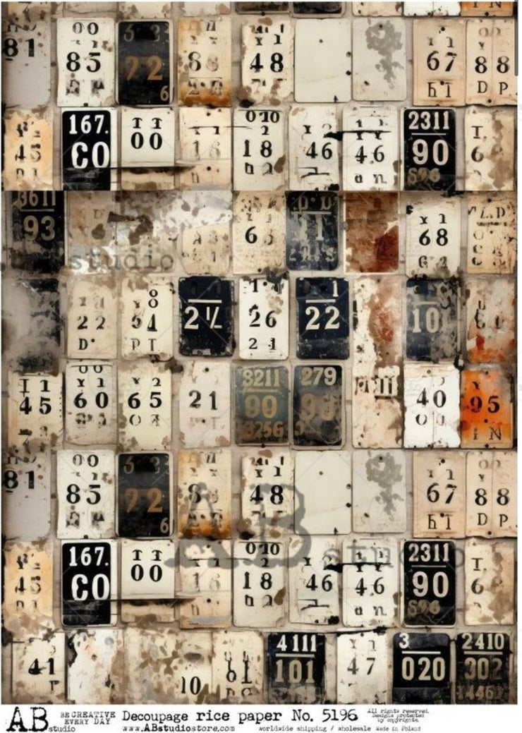 Grungy Rusty Number Tags ABRP_5196