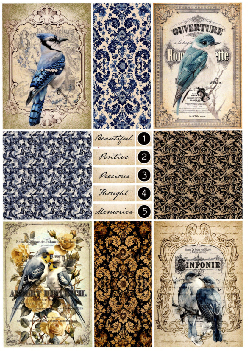 Vintage Birds Junk Journal Kit