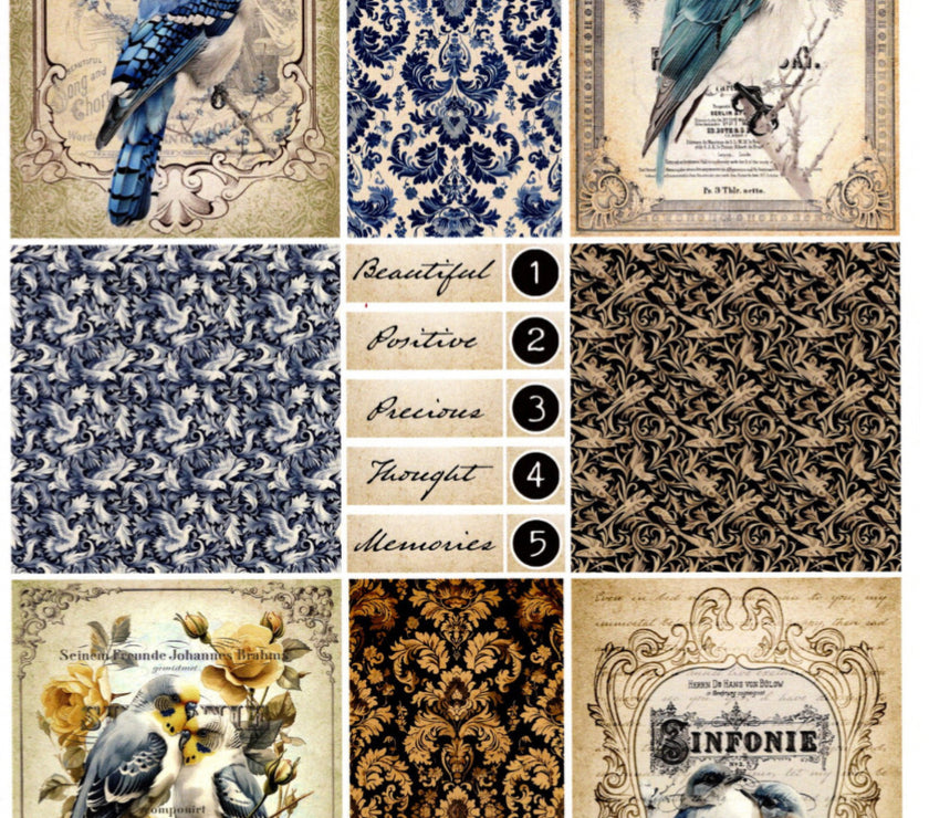 Vintage Birds Junk Journal Kit