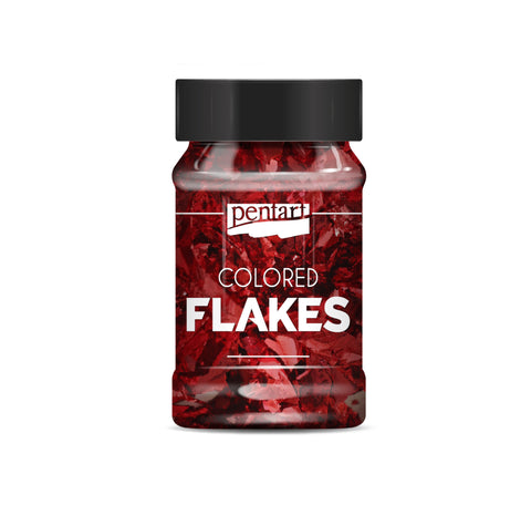 Colored foil flakes min. 1 g, red