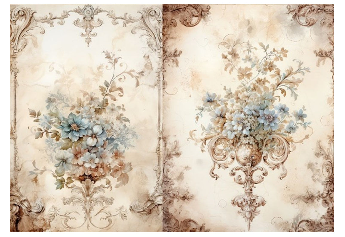Nostalgia 1 Brocante Floral Sconces, rice paper design by LaBlanche, nan, for decoupage and crafting