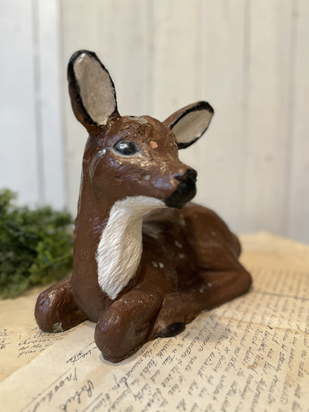 Vintage Concrete Fawn with chippy paint