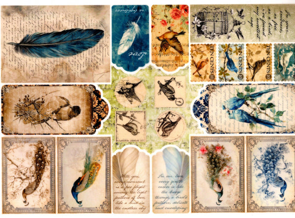 Vintage Birds Vellum Paper Kit