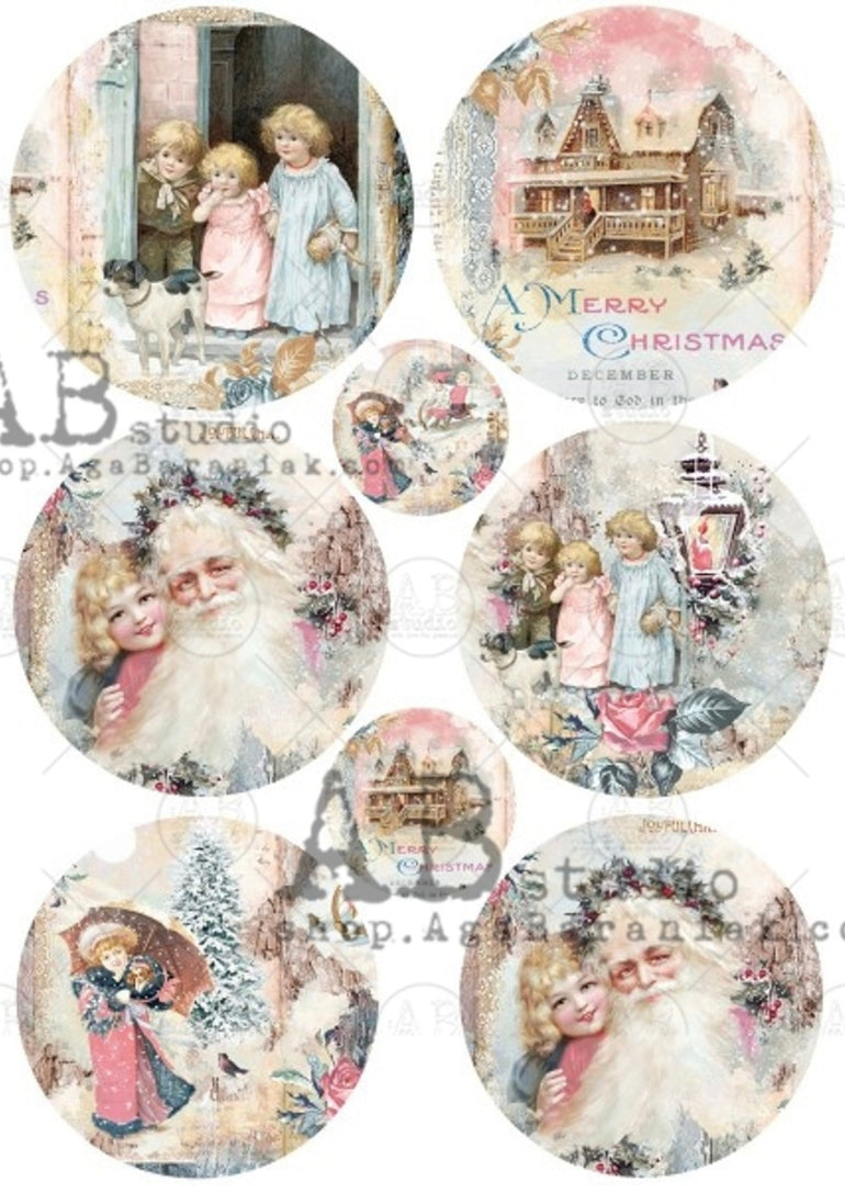 Joyful Children and Santa Round Scenes ABRP_0367