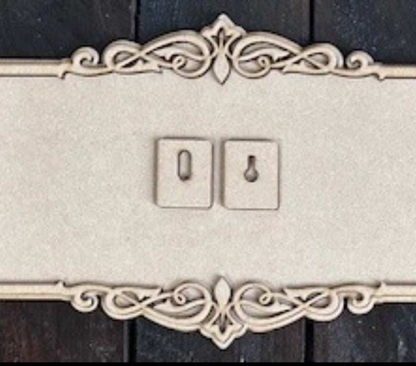 Filigree 2 part frame Rectangle Plaque MDF