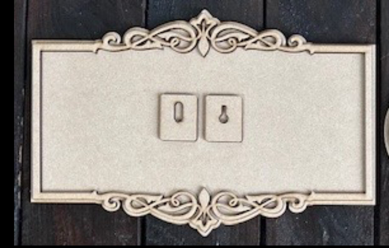 Filigree 2 part frame Rectangle Plaque MDF