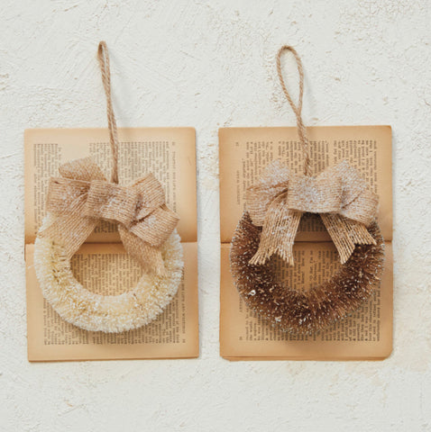 Sisal Wreath w/ Rustic Bow, 2 Colors